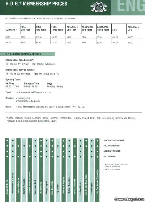 H.O.G. Enrolment/Renewal Form (page 2)
